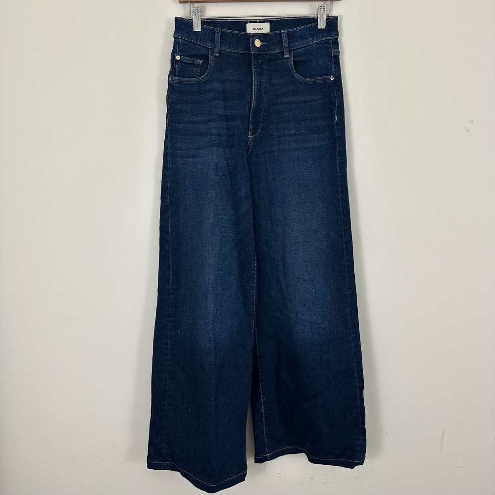 DL1961 Hepburn Wide Leg Jeans Blue Denim High Rise Womens 27 Mediterranean 13471
